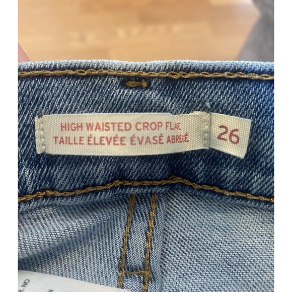 Levis Jeans Womens Blue High Waisted Crop Flare Mid-Stretch A09670000 26x27 - Picture 8 of 16